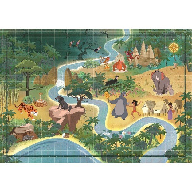 Clementoni - Story Maps Puzzle - Disney Jungle Book (1000 pcs) (39813)