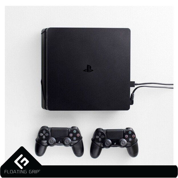 Floating Grip Playstation 4 Slim and Controller Wall Mount - Bundle (Black)