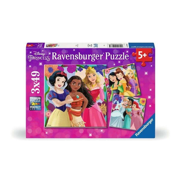 Ravensburger -Puzzle  Disney Princess 3x49p