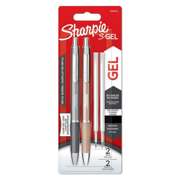 Sharpie - S-Gel - Metal Gel Pens Medium Point - Steel Grey & Rose Gold (2162643)