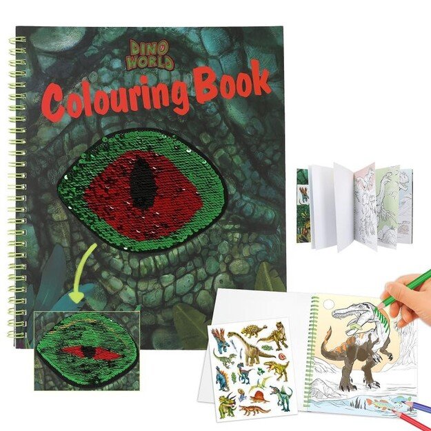 Dino World - Colouring Book With Reservible Seqins ( 0412757 )