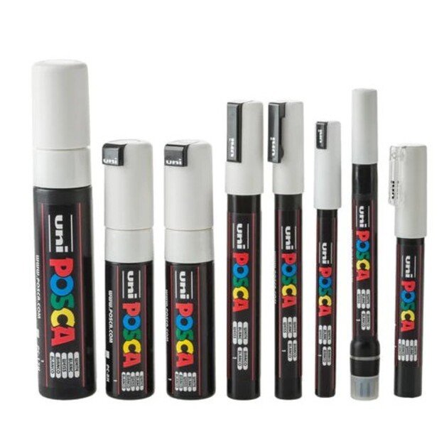 Posca - 8 Nib Size White Set (401618)