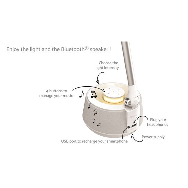 Lexibook - Bluetooth Speaker LED Desk Lamp (BTL030)