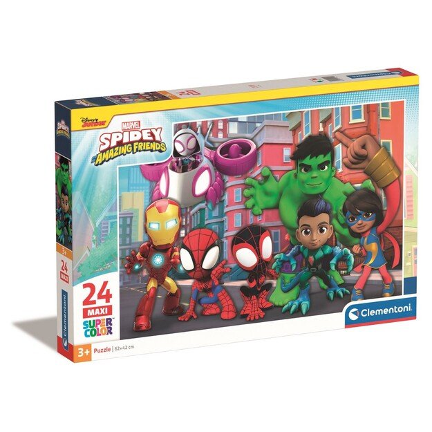 Clementoni - Puzzle Maxi - Spidey and his amazing friends (24 pcs) (24249)