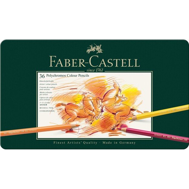 Faber-Castell - Polychromos colour pencil, tin of 36 (110036)