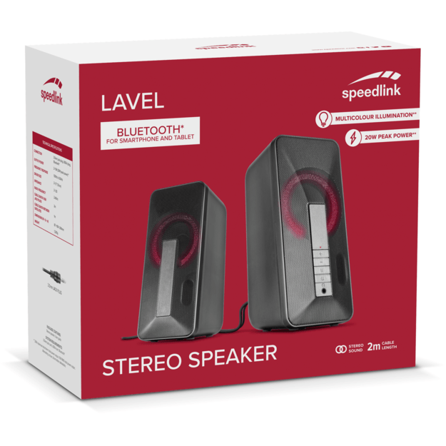 Speedlink - Lavel Stereo Speaker - 3.5mm Stereo Jack/Bluetooth