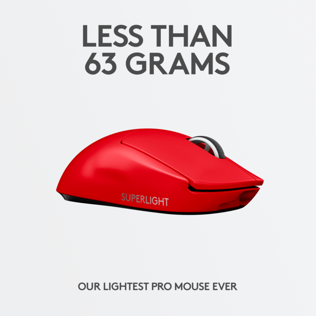 Logitech - PRO X SUPERLIGHT Wireless Gaming Mouse - RED