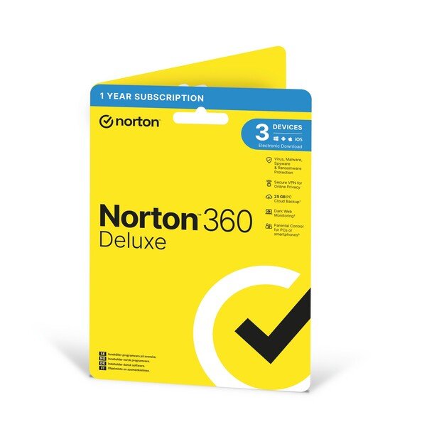 NORTON - 360 Deluxe Antivirus Software - 3 Devices 1 Year