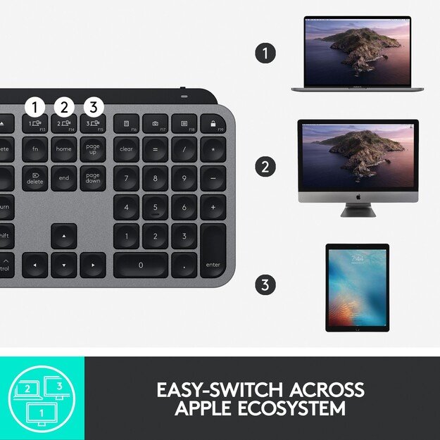 Logitech - MX Keys for Mac Space Grey Nordic