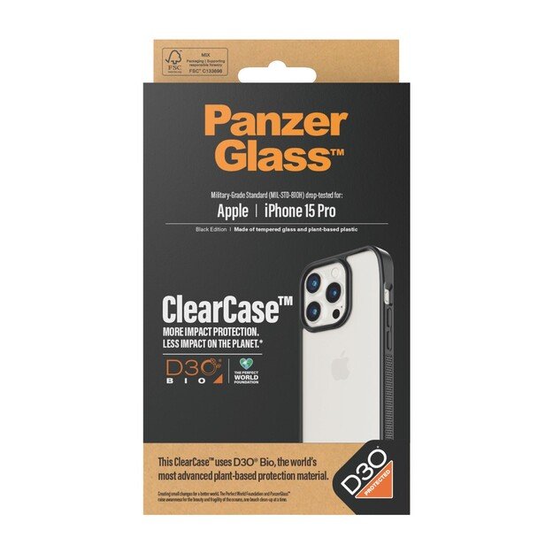 PanzerGlass - ClearCase med D3O for iPhone 15 Pro