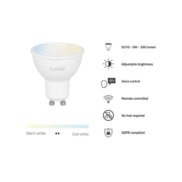 Hombli - Smart Spot GU10 CCT 4,5W Dimmable