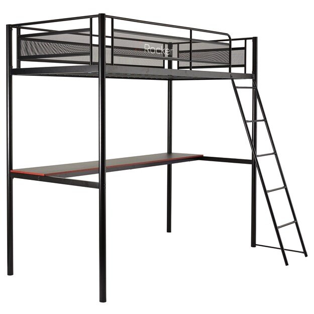 Xrocker Hq High Sleeper Gaming Bed With Desk - Black And Red