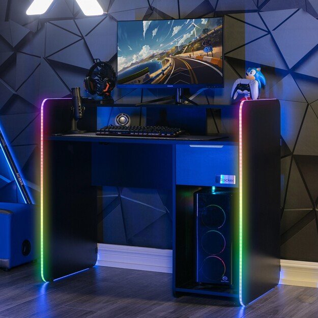 Xrocker Electra Desk - Black With Black Led