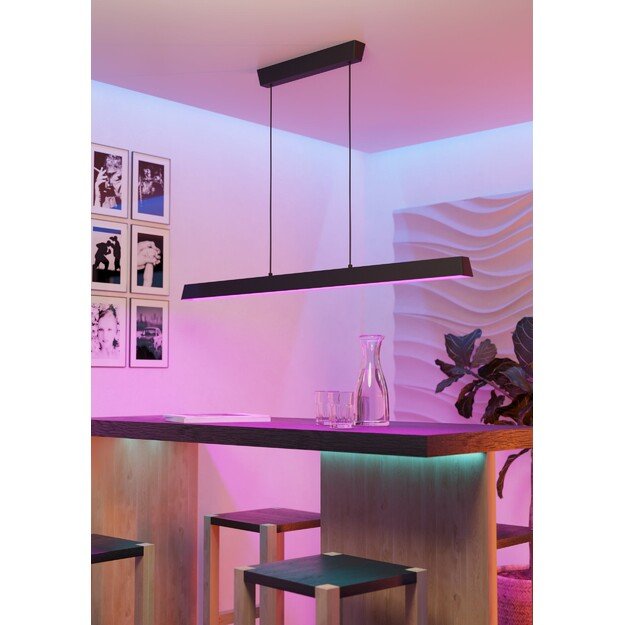 EGLO - Simolaris-Z long pendant lamp black L122 - RGB + TW - Zigbee, Bluetooth