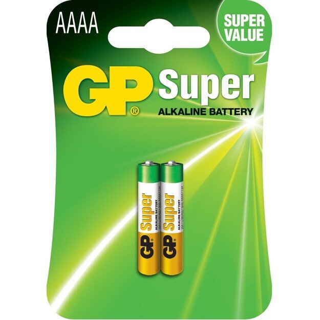 GP - Super Alkaline Battery, Size AAAA, 25A/LR61, 2-pack