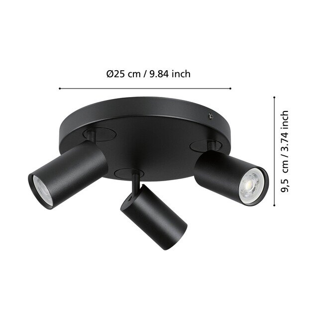 EGLO - Telimbela-Z spot roundel black - RGB + TW - Zigbee, Bluetooth