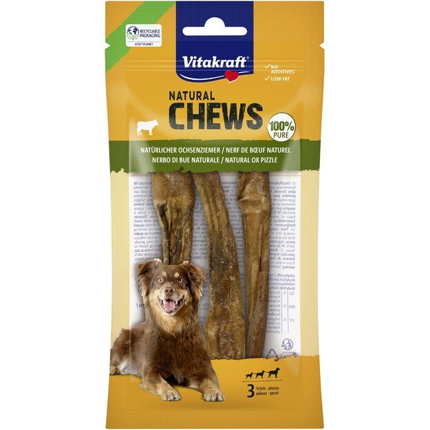 Vitakraft - NATURAL CHEWS cut ox pizzle for dogs 3pcs (58283)