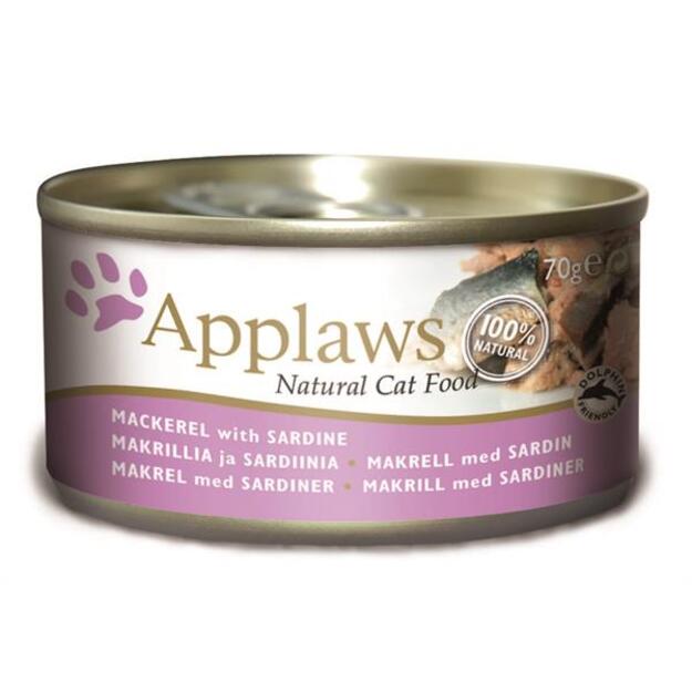 Applaws - 24 x Wet Cat Food 70 g - Makrel & Sardin