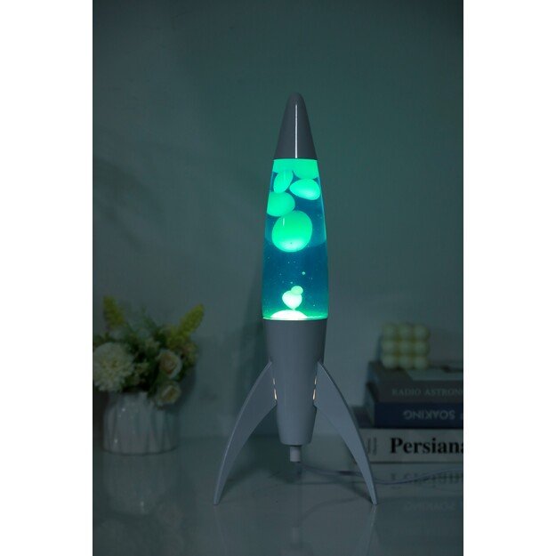 iTotal - Rocket Lava Lamp - White Base, Blue Liquid and White Wax - Blue