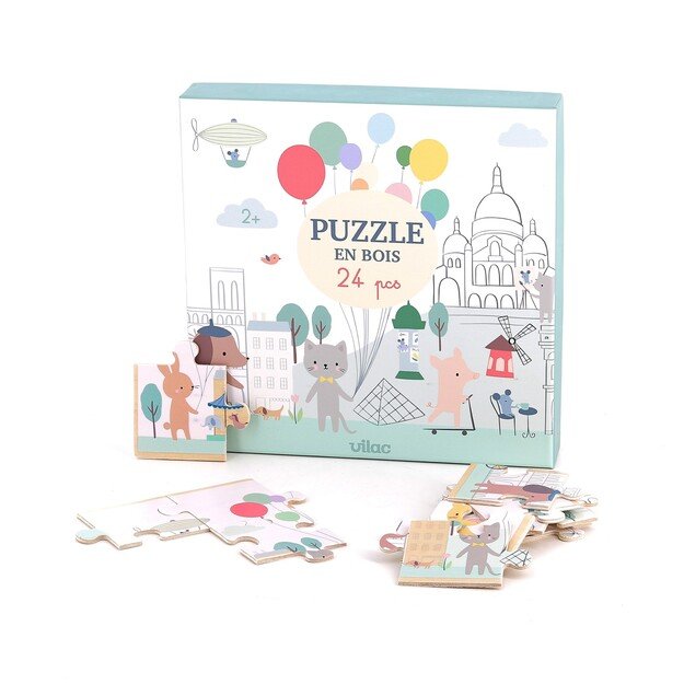 Vilac - Wooden Puzzle 24 pcs - Paris by Sarah Betz - (7103)