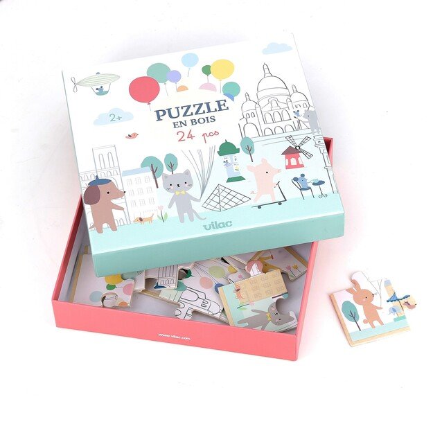 Vilac - Wooden Puzzle 24 pcs - Paris by Sarah Betz - (7103)