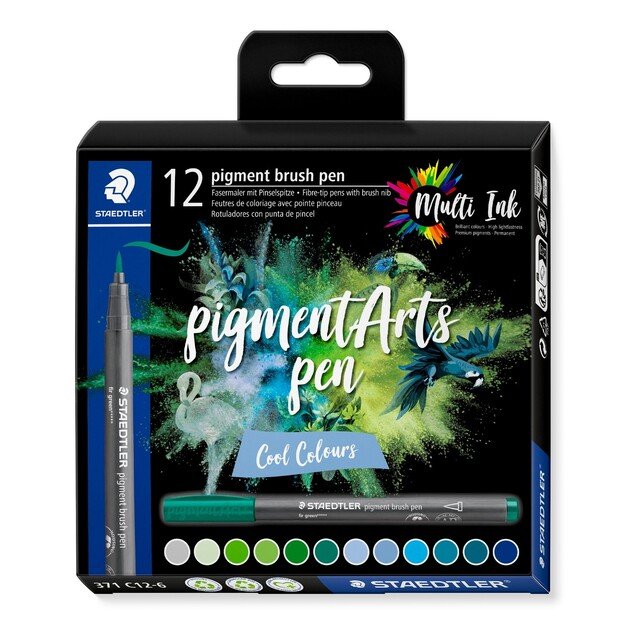 Staedtler - Brush Pen Pigment Cool 12 pcs assorted (371C12-6)