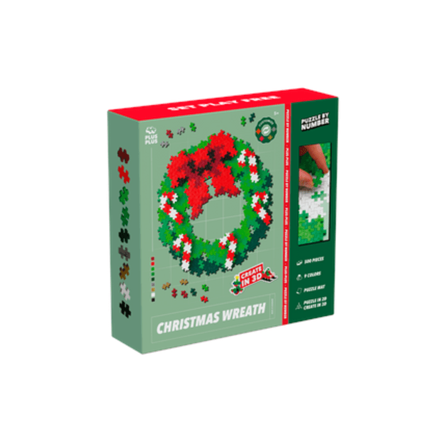 Plus-Plus -  Puzzle by Number - Christmas wreath