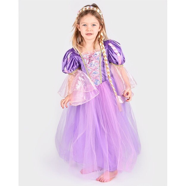 Den Goda Fen - Princess Dress w. Braid - Purple (98-104 cm) (F66621)
