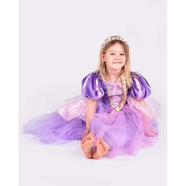Den Goda Fen - Princess Dress w. Braid - Purple (98-104 cm) (F66621)
