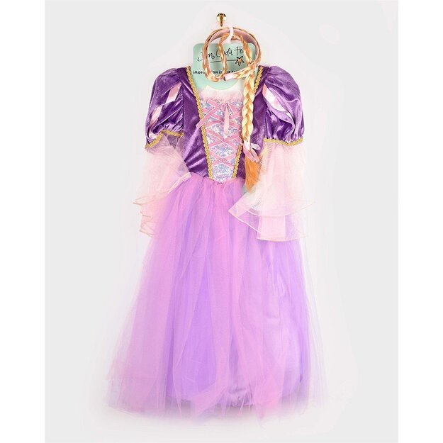 Den Goda Fen - Princess Dress w. Braid - Purple (98-104 cm) (F66621)