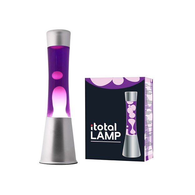 iTotal - Lava Lamp 40 cm - Silver Base, Purple Liquid and White Wax (XL1792)