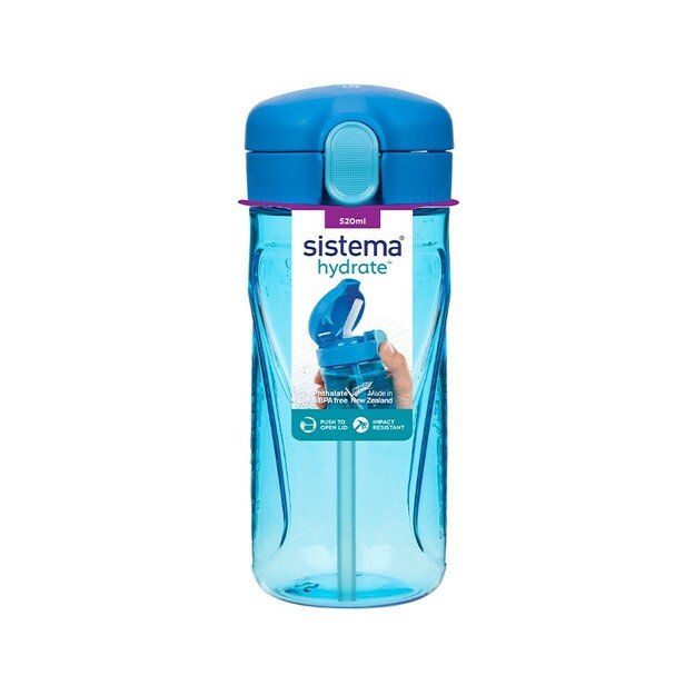 Sistema - 520ml Tritan Quick Flip Bottle - Blue