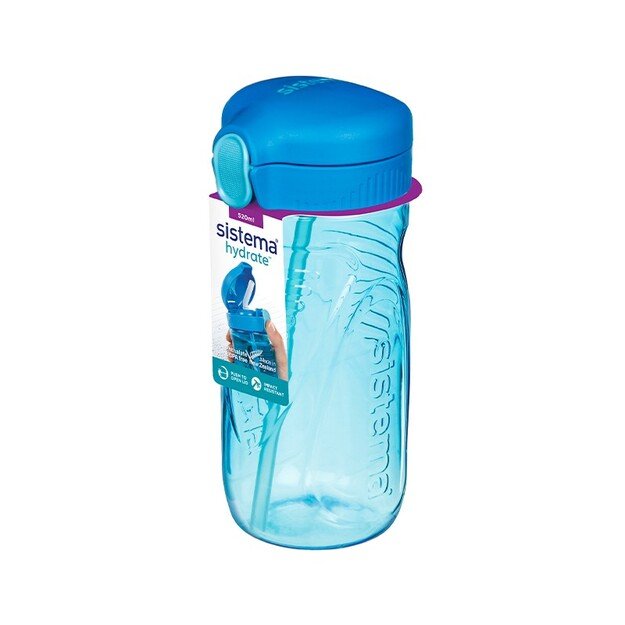 Sistema - 520ml Tritan Quick Flip Bottle - Blue