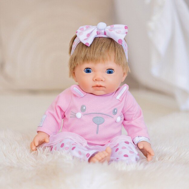 TINY TREASURES - Pink Bunny Baby Blond Hair (30542)