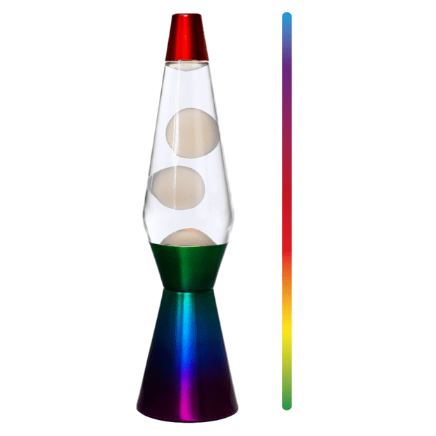 iTotal - LED Lava Lamp - Color-changing Light, White Wax and Rainbow Base - 36 cm (XL2935)
