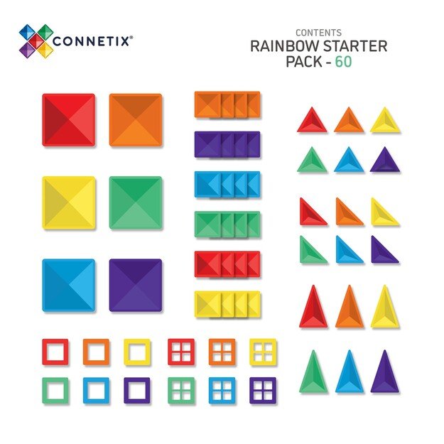 Connetix - Rainbow Starter Pack 60 Pieces (CT-R-00060-ST)