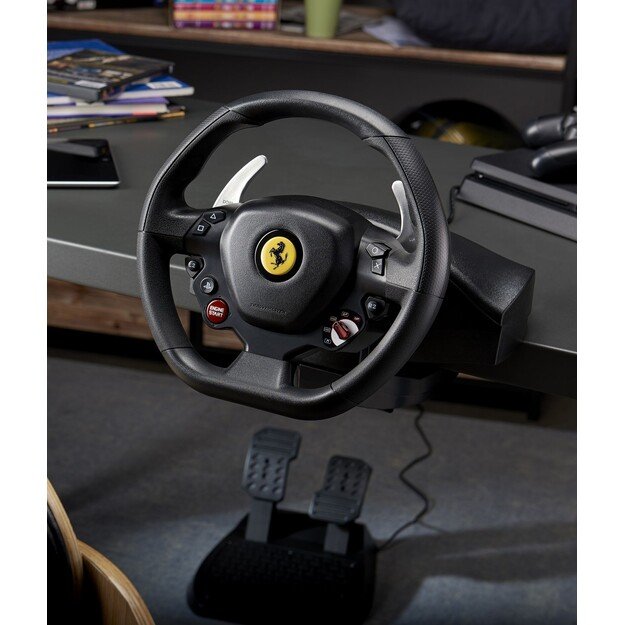 Thrustmaster - T80 Ferrari 488 GTB Edition Racing Wheel and Pedal Set