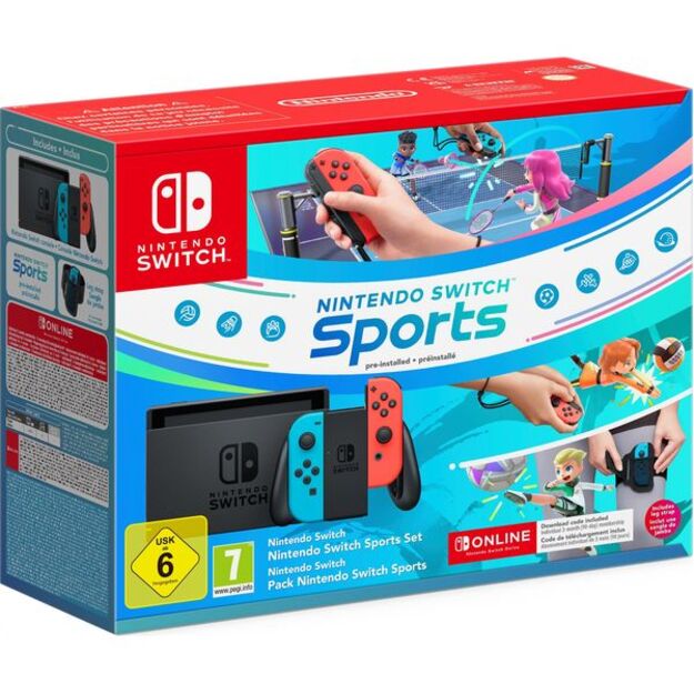 Nintendo Switch Console - Neon Blue/Red + Nintendo Switch Sports