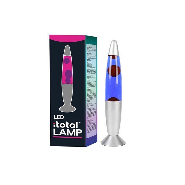 iTotal - LED Lava Lamp w/Pink Light - Silver Base and White Wax (XL2675)