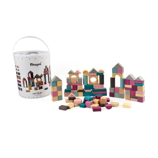 Magni - Wooden Building blocks, 100 pcs (2956)