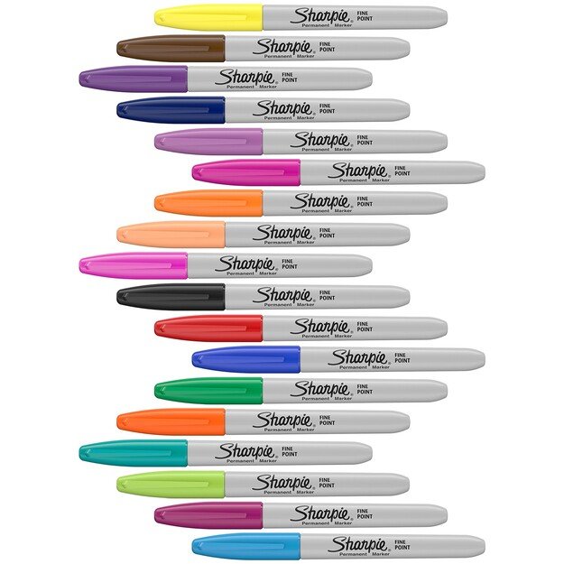 Sharpie - Permanent Marker Fine Assorted Colours 18-Blister (1996112)