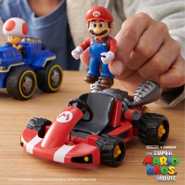 Super Mario Movie - Figure w/ Kart - Mario (6 cm) (417684)