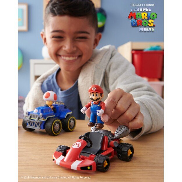 Super Mario Movie - Figure w/ Kart - Mario (6 cm) (417684)