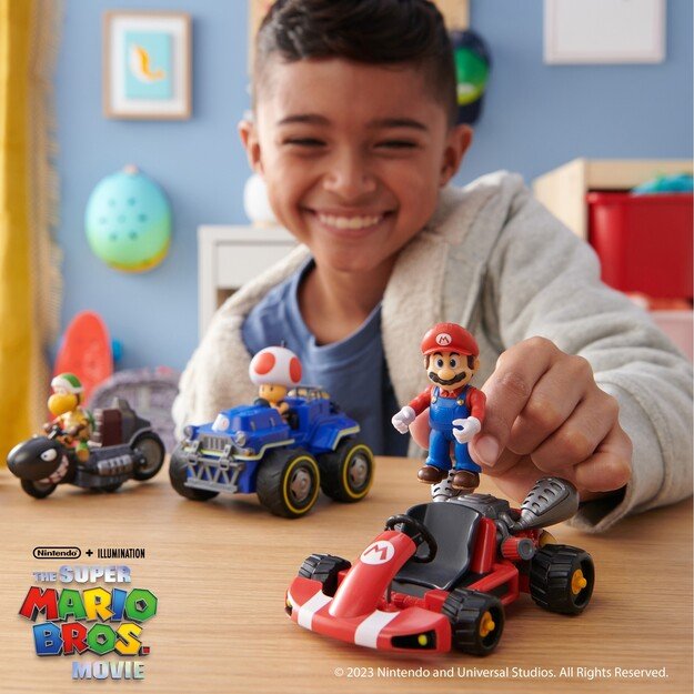 Super Mario Movie - Figure w/ Kart - Mario (6 cm) (417684)