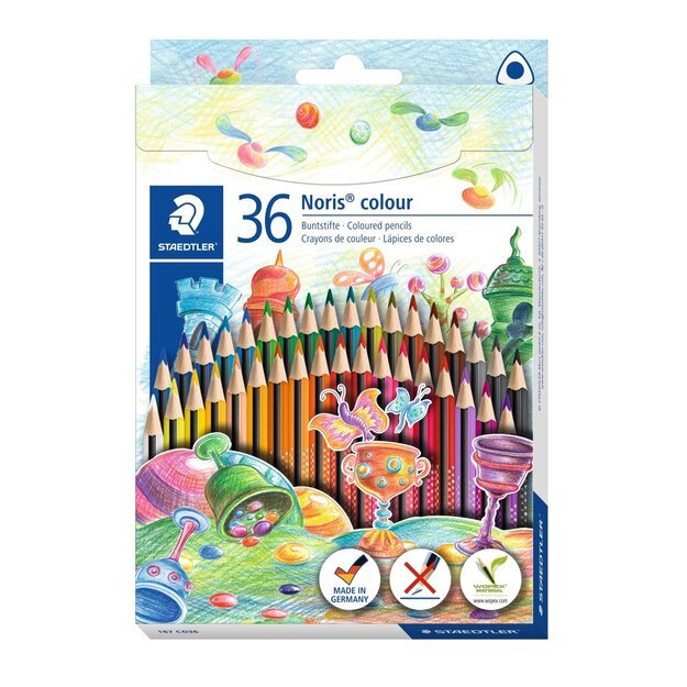Staedtler - Noris Color Triangle Coloured Pencils, 36 pc (187 CD36)
