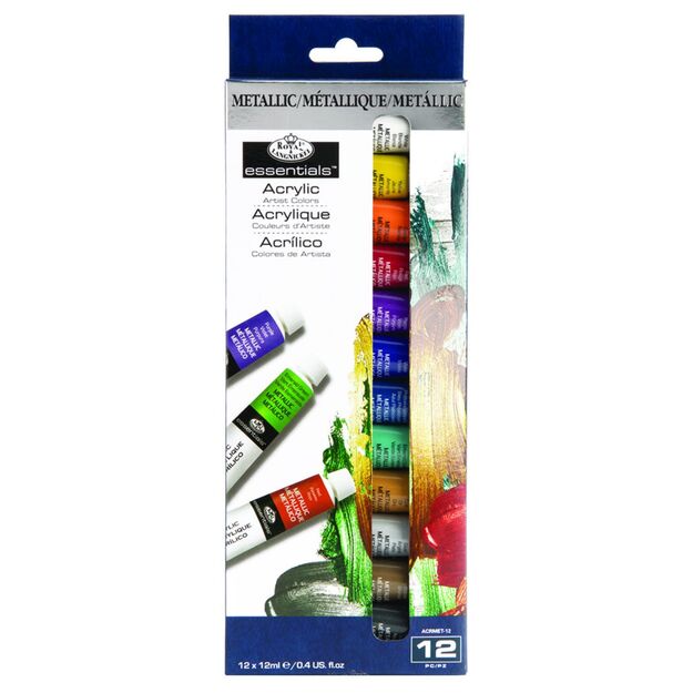 Royal & Langnickel - Acrylic 12 Metalic Color Pack w/ Brushes (304004)