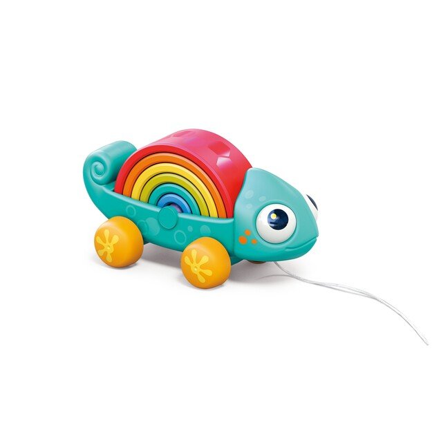 Kinder and Kids - Pulling animal, Rainbow chameleon with multi function (K10124)