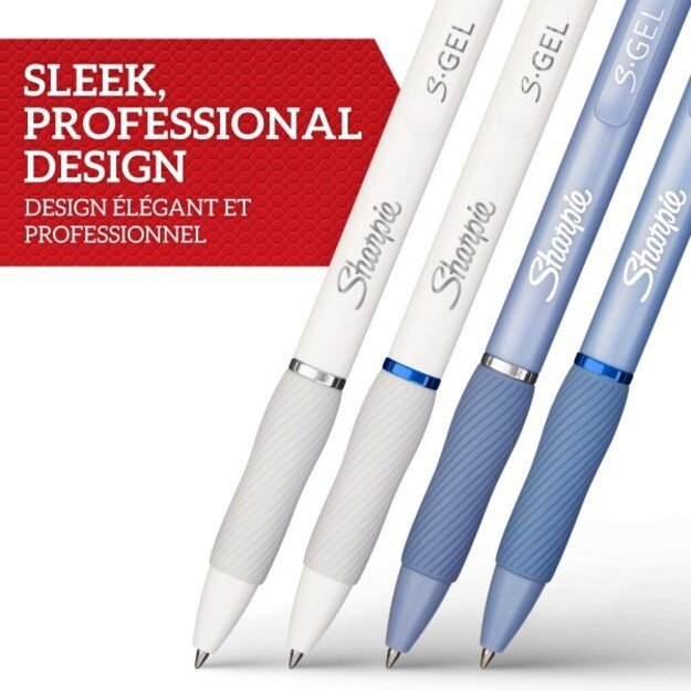 Sharpie - S-Gel Pens Medium Point - Frost Blue & White Pearl Barrels (2162647)