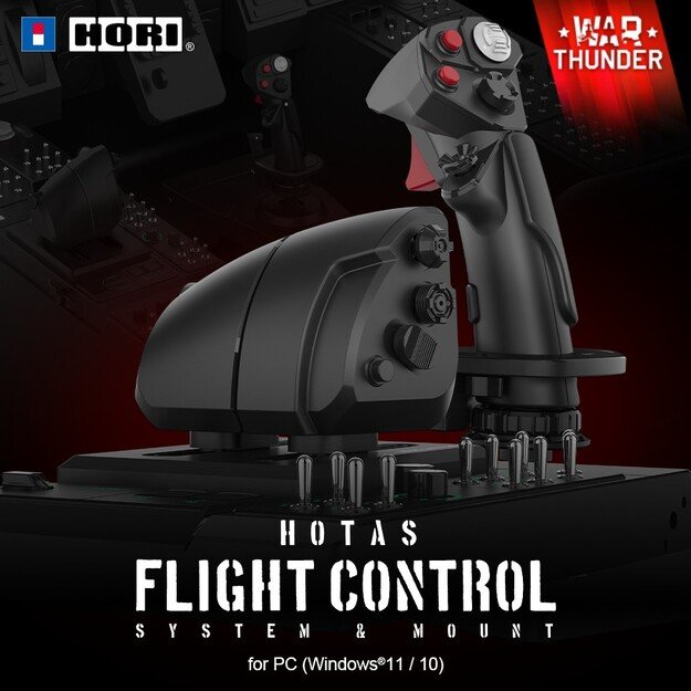 HORI - HORI HOTAS Flight Control System & Mount for PC (Windows 11/10) High-End Flight Stick & Throttle for PC Flight Sims
