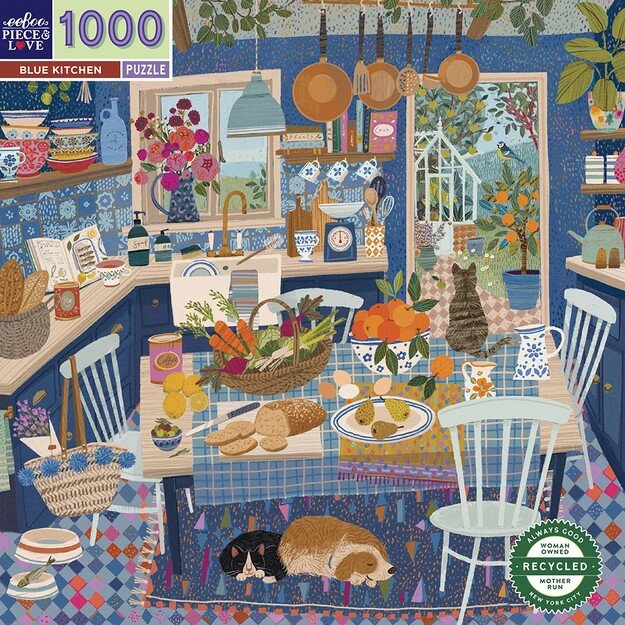 eeBoo - Puzzle 1000 pcs - Blue Kitchen - (EPZTBUK